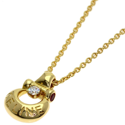 CELINE Vintage Diamond Necklace K18 Yellow Gold Ladies [Used]