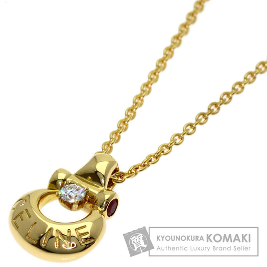 CELINE Vintage Diamond Necklace K18 Yellow Gold Ladies [Used]