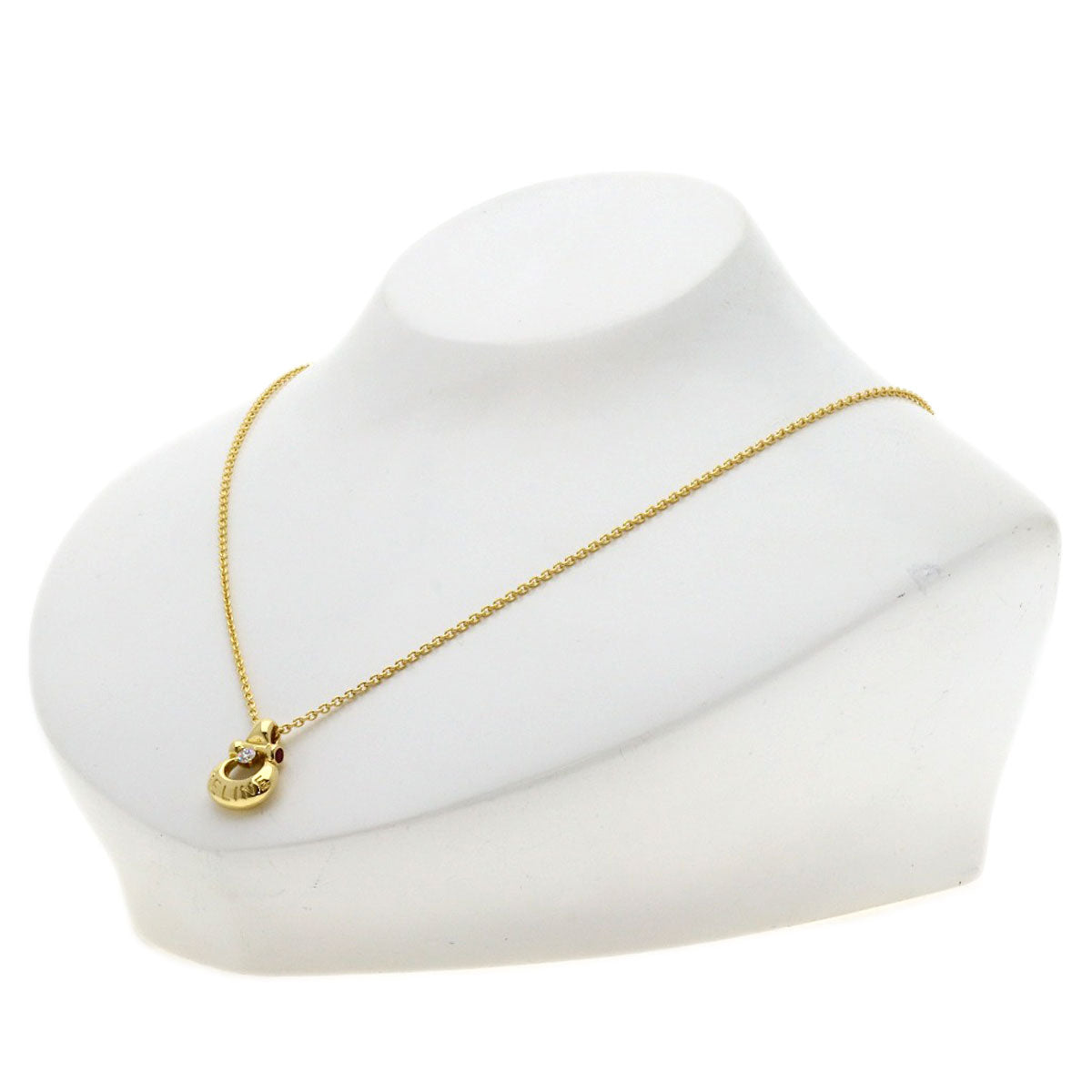 CELINE Vintage Diamond Necklace K18 Yellow Gold Ladies [Used]