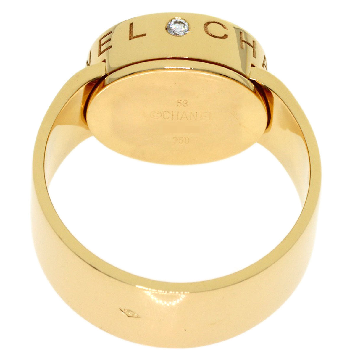 CHANEL La Ronde Pavé Diamond #53 Ring K18 Yellow Gold Ladies [Used]