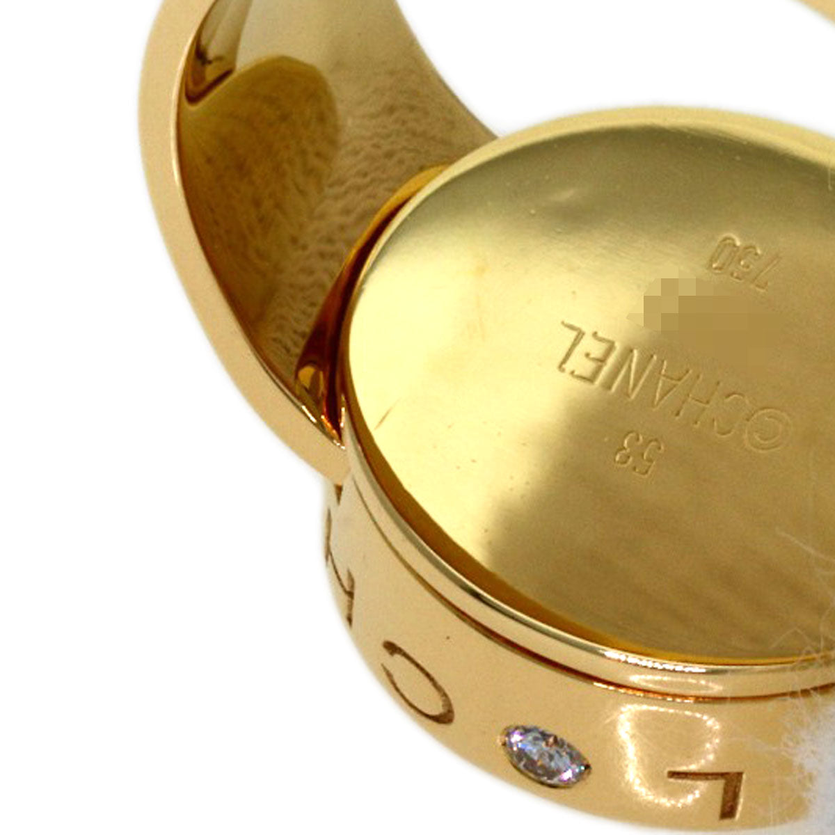 CHANEL La Ronde Pavé Diamond #53 Ring K18 Yellow Gold Ladies [Used]