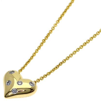 TIFFANY&Co. Dots Heart Diamond Necklace K18 Yellow Gold PT950Ladies [Used]