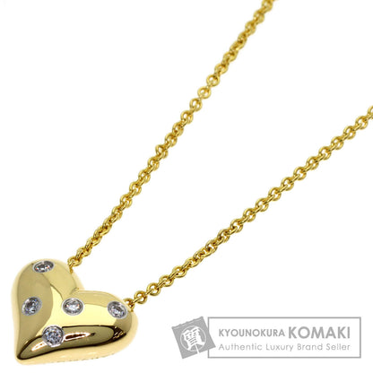 TIFFANY&Co. Dots Heart Diamond Necklace K18 Yellow Gold PT950Ladies [Used]