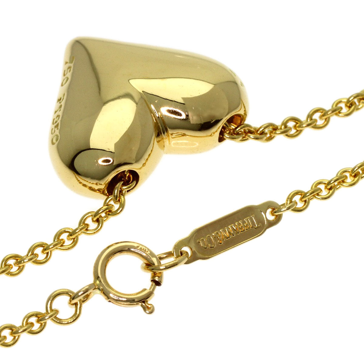 TIFFANY&Co. Dots Heart Diamond Necklace K18 Yellow Gold PT950Ladies [Used]