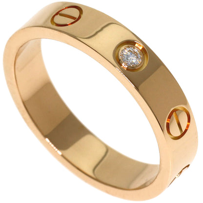 CARTIER Mini Love Ring 1PDiamond #51 Ring K18 Pink Gold Ladies [Used]
