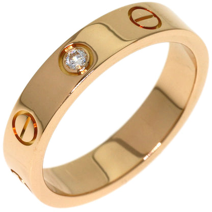 CARTIER Mini Love Ring 1PDiamond #51 Ring K18 Pink Gold Ladies [Used]