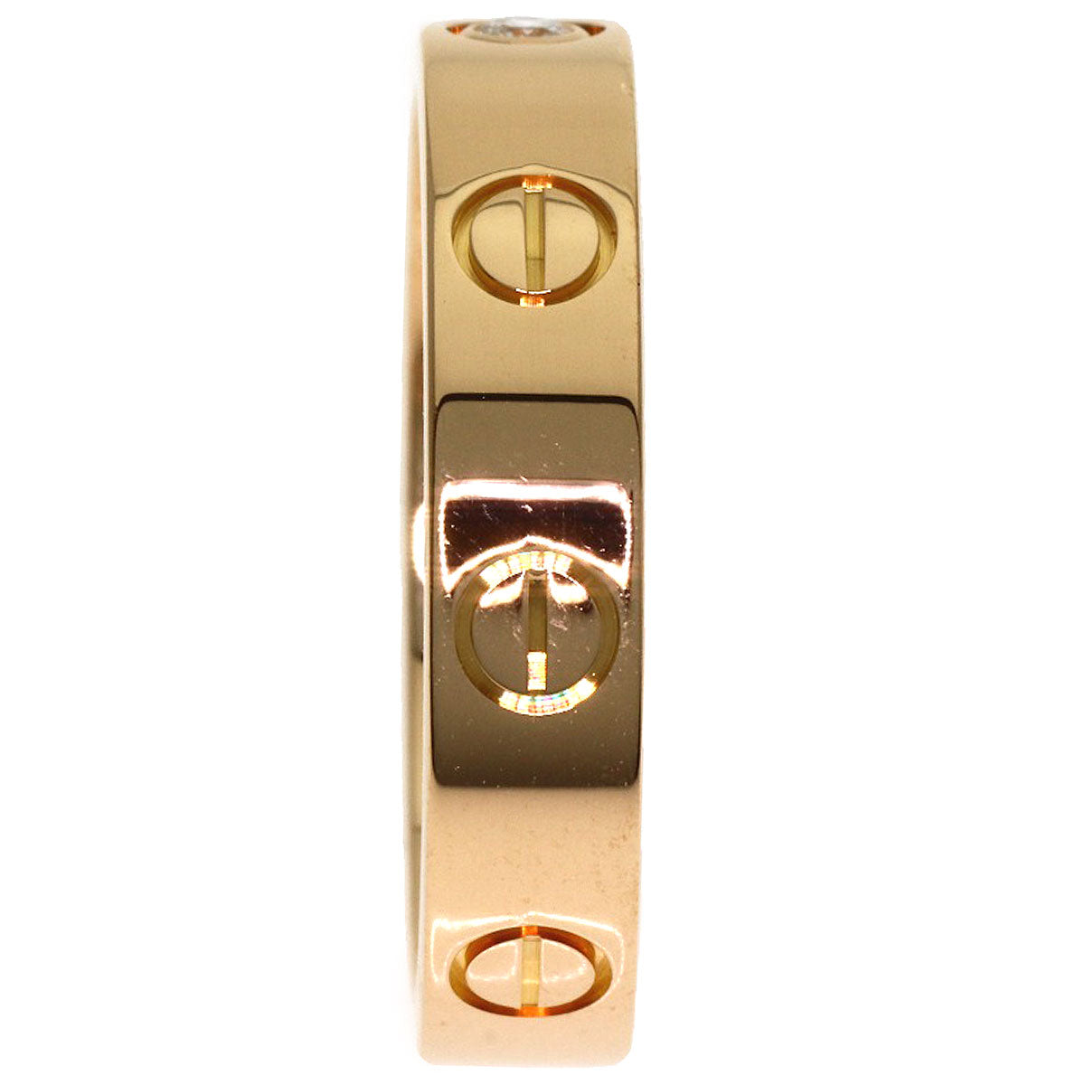 CARTIER Mini Love Ring 1PDiamond #51 Ring K18 Pink Gold Ladies [Used]