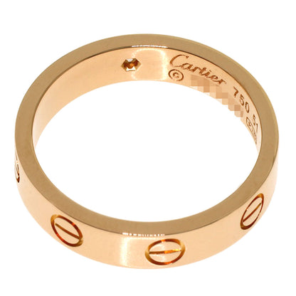 CARTIER Mini Love Ring 1PDiamond #51 Ring K18 Pink Gold Ladies [Used]
