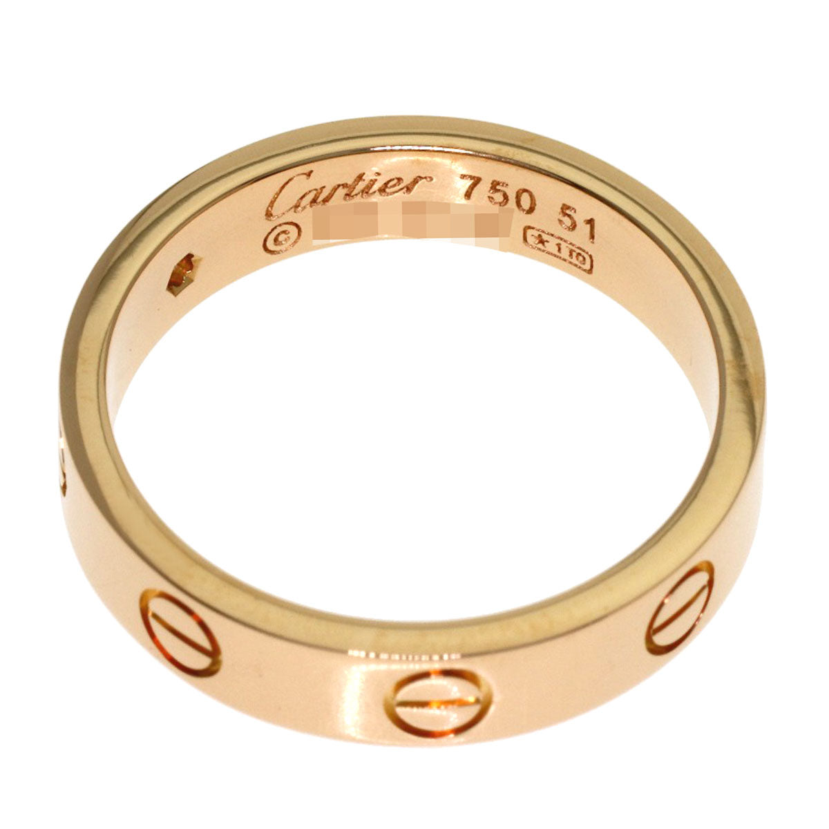 CARTIER Mini Love Ring 1PDiamond #51 Ring K18 Pink Gold Ladies [Used]