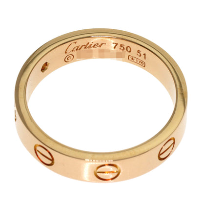 CARTIER Mini Love Ring 1PDiamond #51 Ring K18 Pink Gold Ladies [Used]