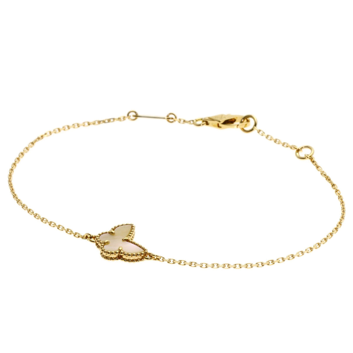 Van Cleef & Arpels Sweet Papillon Shell Bracelet K18 Yellow Gold Ladies [Used]