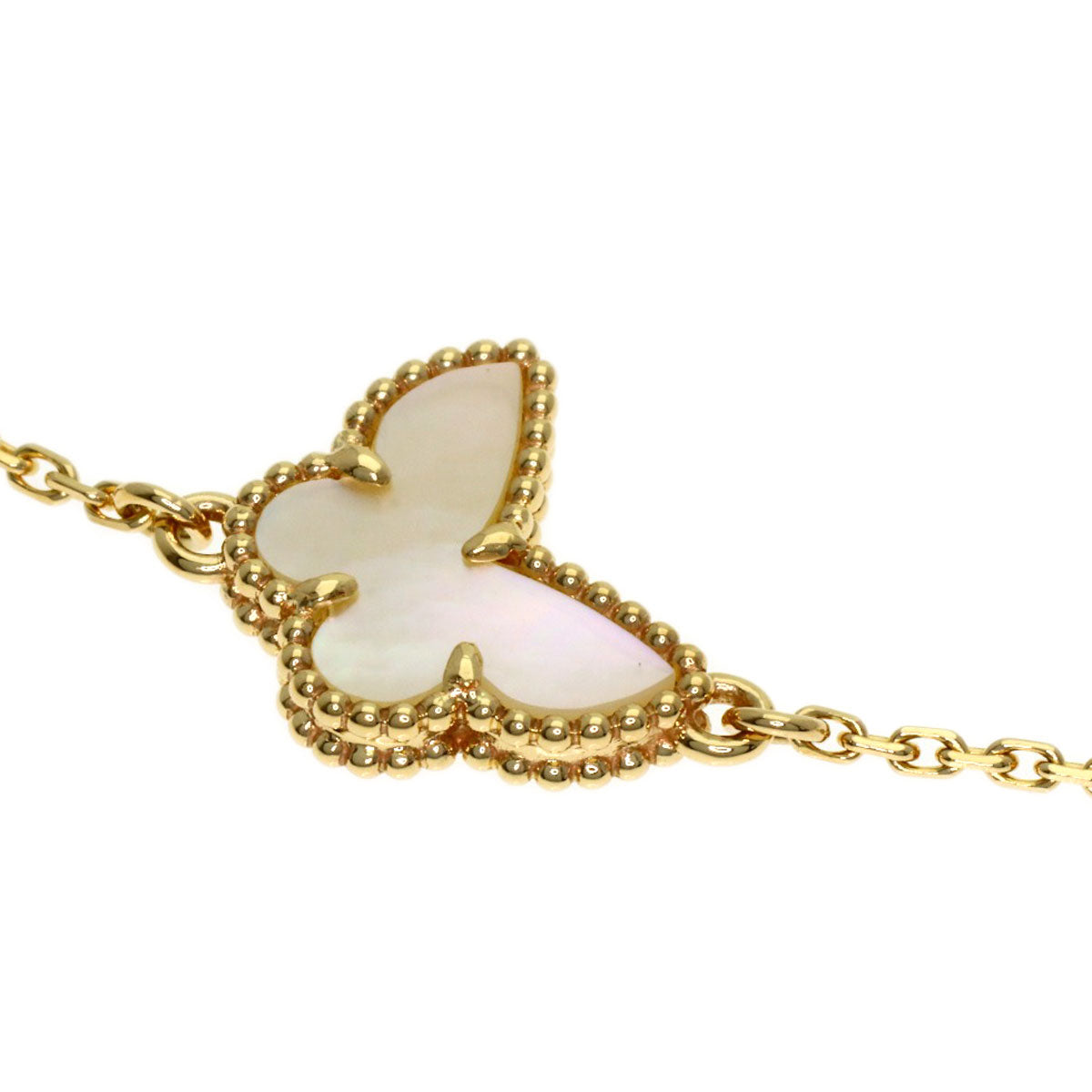 Van Cleef & Arpels Sweet Papillon Shell Bracelet K18 Yellow Gold Ladies [Used]