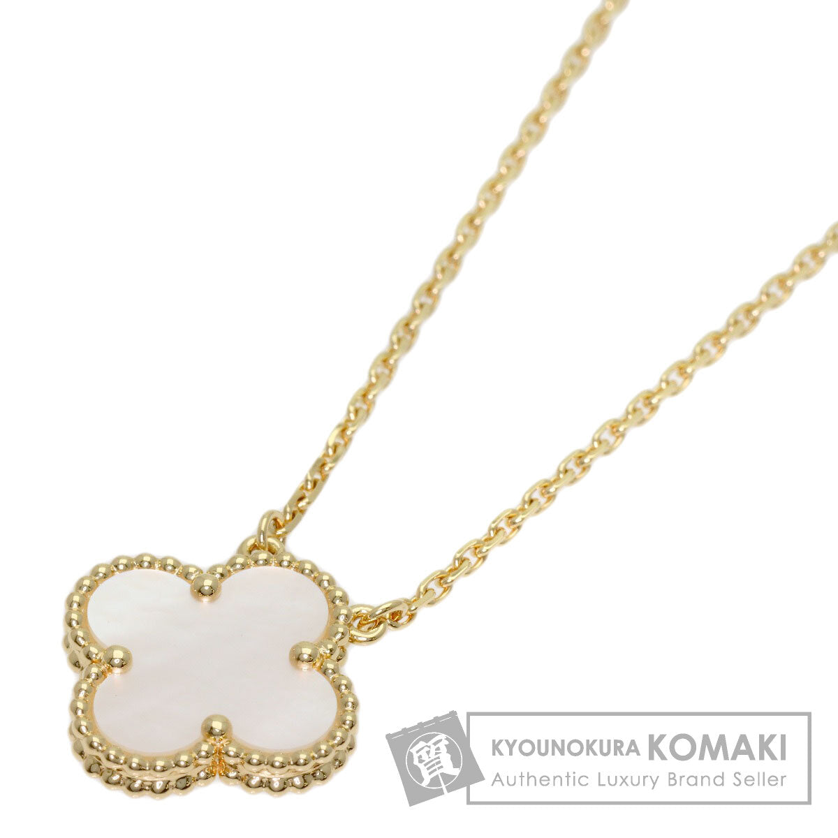 Van Cleef & Arpels Vintage Alhambra Shell Necklace K18 Yellow Gold Ladies [Used]