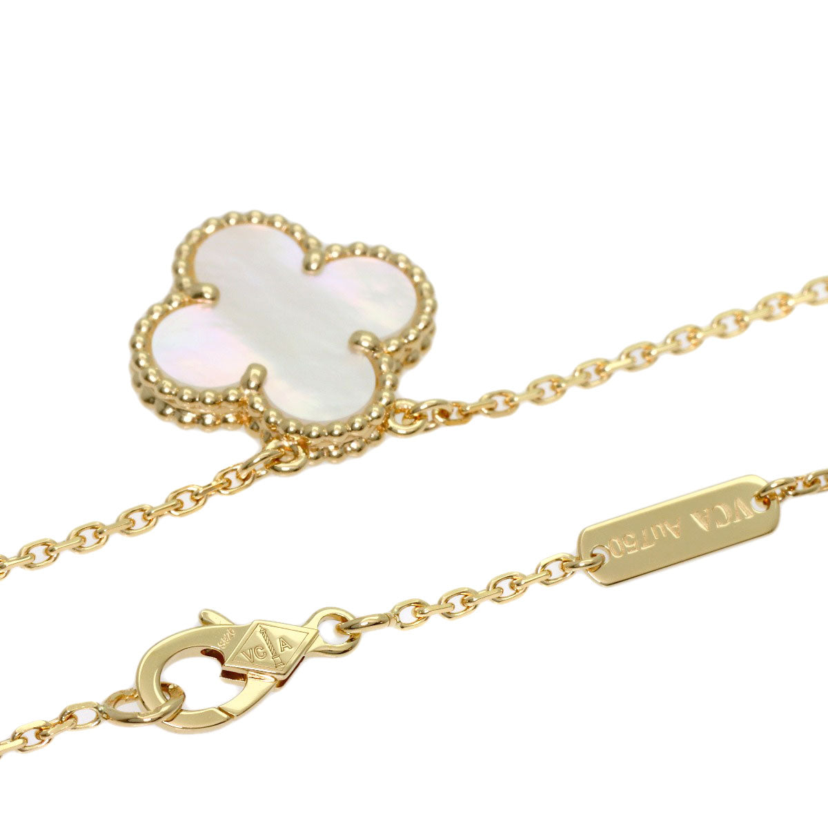 Van Cleef & Arpels Vintage Alhambra Shell Necklace K18 Yellow Gold Ladies [Used]