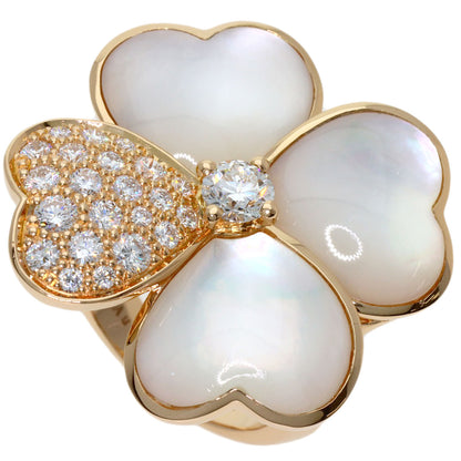 Van Cleef & Arpels Cosmos Medium Diamond Shell #50 Ring K18 Pink Gold Ladies [Used]