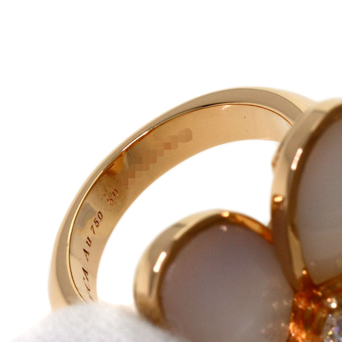 Van Cleef & Arpels Cosmos Medium Diamond Shell #50 Ring K18 Pink Gold Ladies [Used]