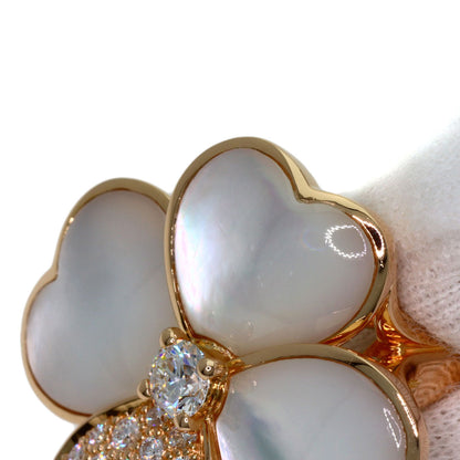 Van Cleef & Arpels Cosmos Medium Diamond Shell #50 Ring K18 Pink Gold Ladies [Used]