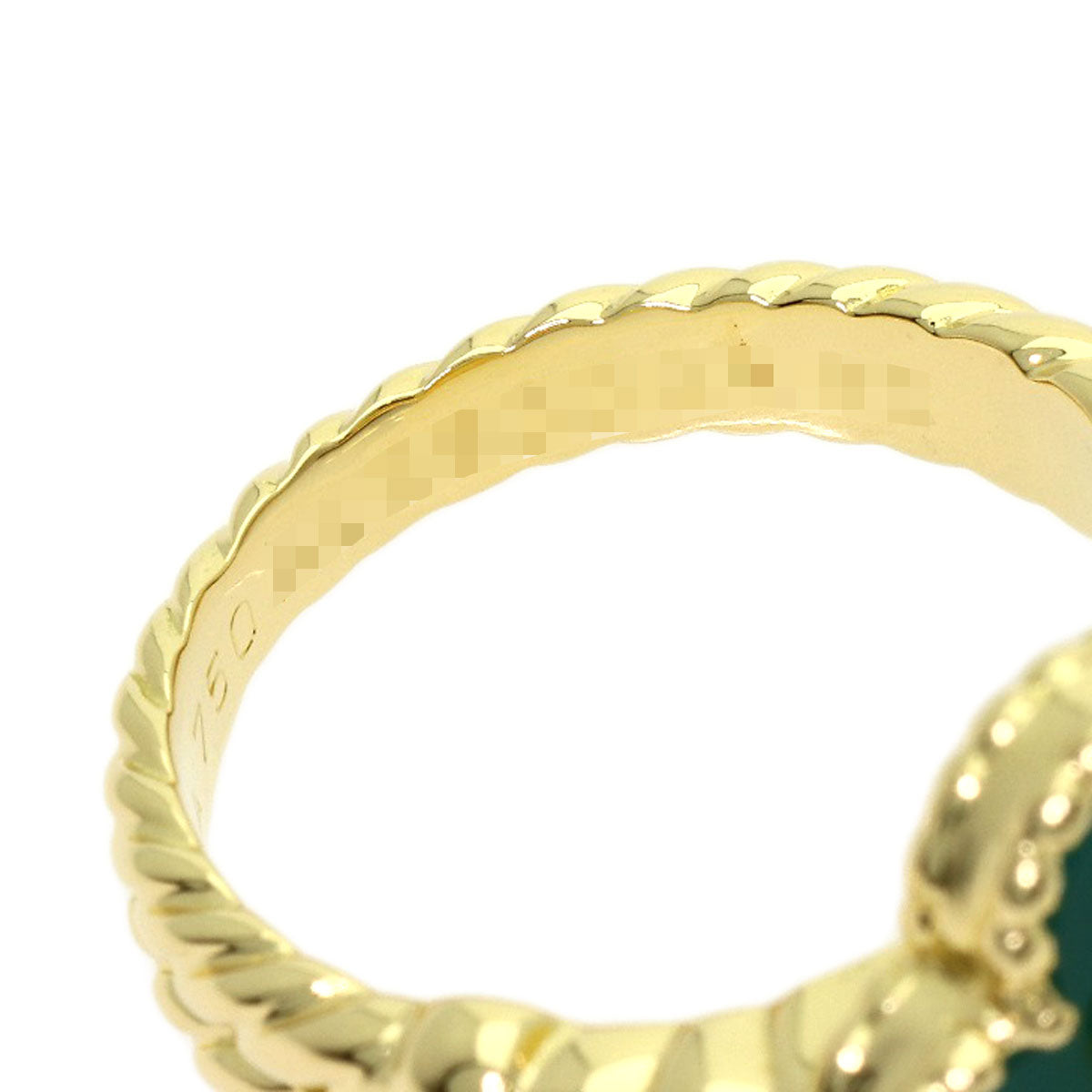 Van Cleef & Arpels Vintage Alhambra Chalcedony Diamond Ring K18 Yellow Gold Ladies [Used]