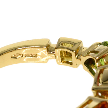BVLGARI Allegra Diamond Pink Tourmaline Citrin Peridot Ring K18 Yellow Gold Ladies [Used]