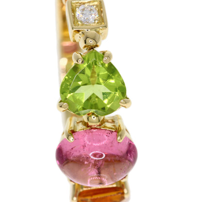BVLGARI Allegra Diamond Pink Tourmaline Citrin Peridot Ring K18 Yellow Gold Ladies [Used]