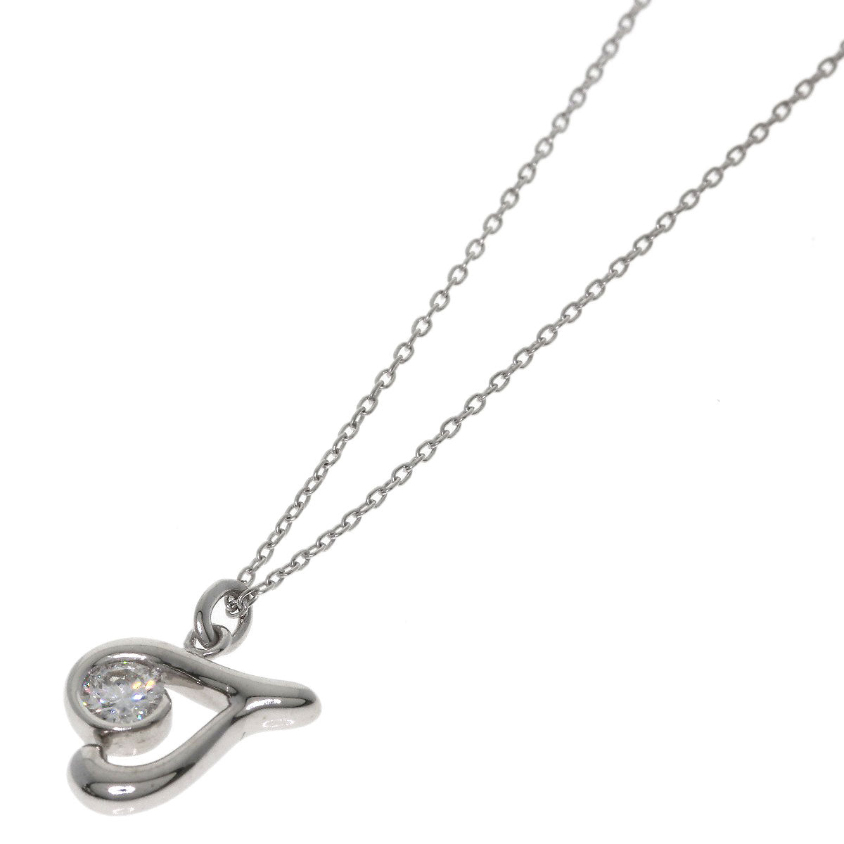 Kashikey Initial 1P Diamond Necklace K18 White Gold Ladies [Used]