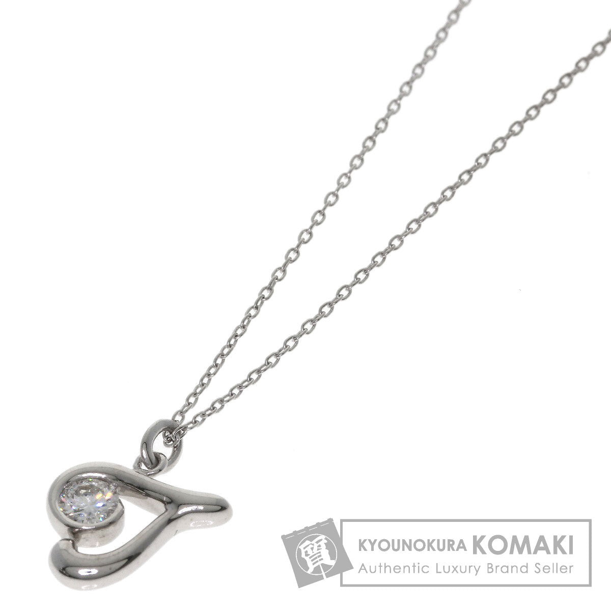 Kashikey Initial 1P Diamond Necklace K18 White Gold Ladies [Used]