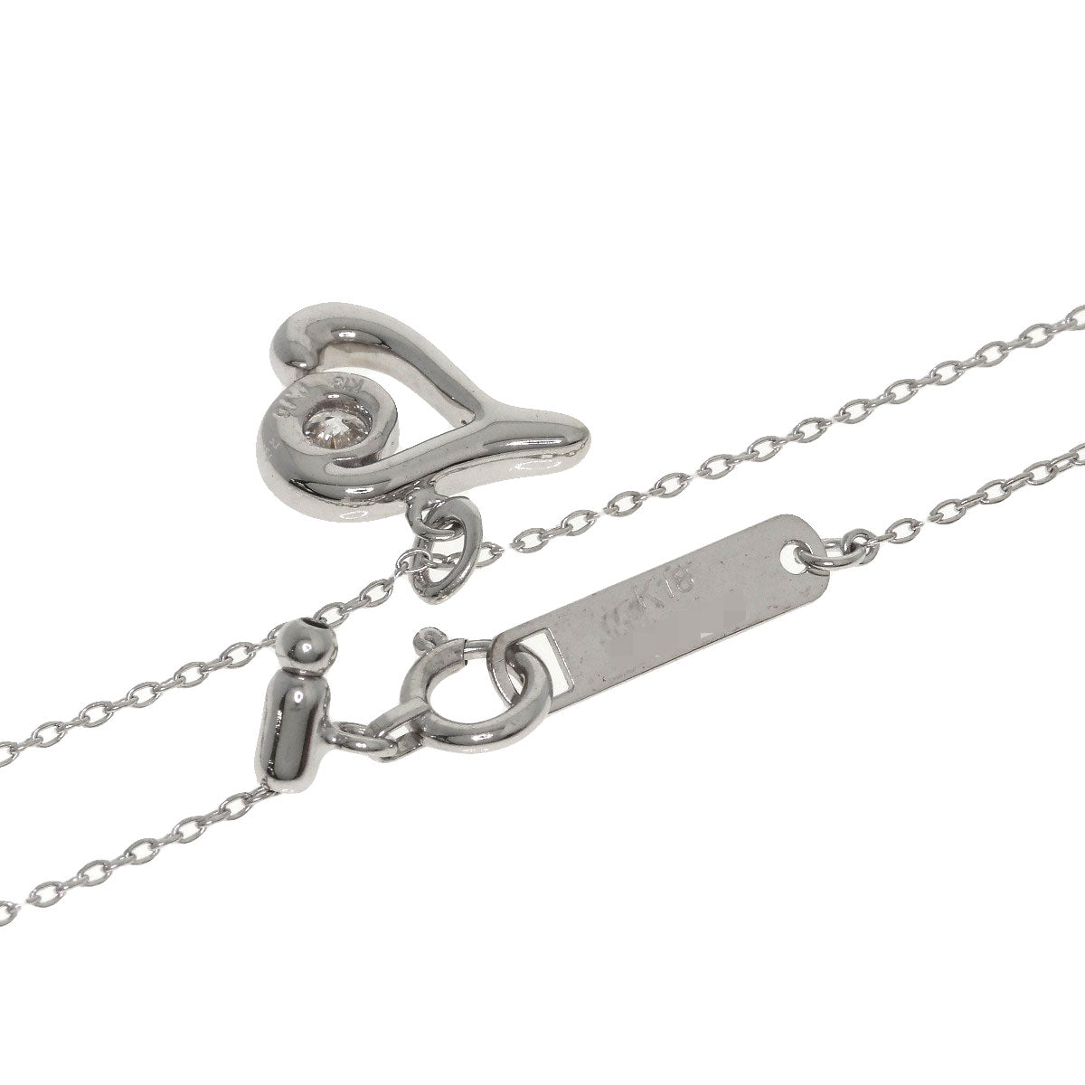Kashikey Initial 1P Diamond Necklace K18 White Gold Ladies [Used]