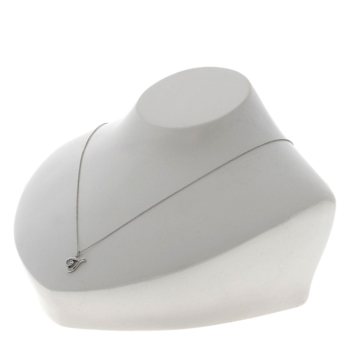 Kashikey Initial 1P Diamond Necklace K18 White Gold Ladies [Used]
