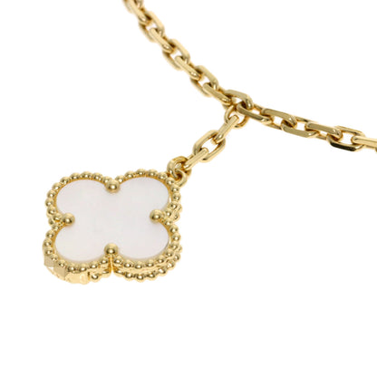 Van Cleef & Arpels Lucky Alhambra 4 Motif Shell Bracelet K18 Yellow Gold Ladies [Used]