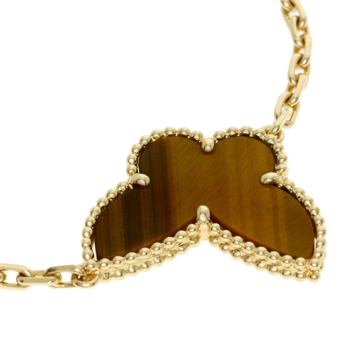 Van Cleef & Arpels Lucky Alhambra 4 Motif Shell Bracelet K18 Yellow Gold Ladies [Used]