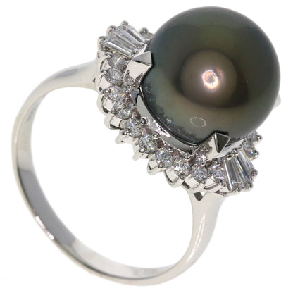 TASAKI Black Pearl Pearl Diamond Ring Platinum PT900 Ladies [Used]