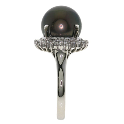 TASAKI Black Pearl Pearl Diamond Ring Platinum PT900 Ladies [Used]
