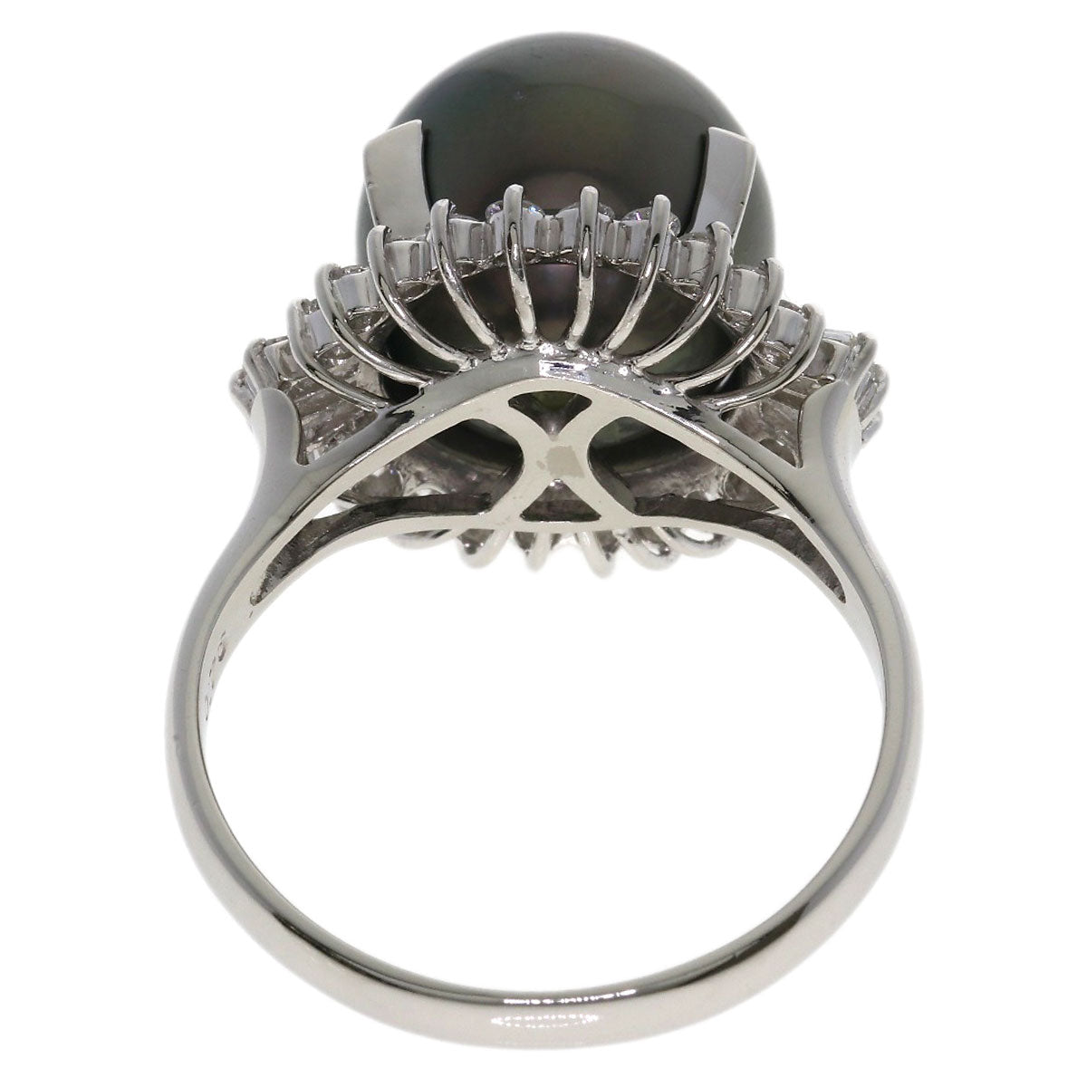 TASAKI Black Pearl Pearl Diamond Ring Platinum PT900 Ladies [Used]