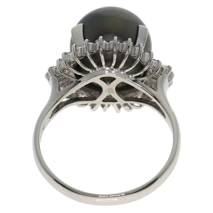 TASAKI Black Pearl Pearl Diamond Ring Platinum PT900 Ladies [Used]