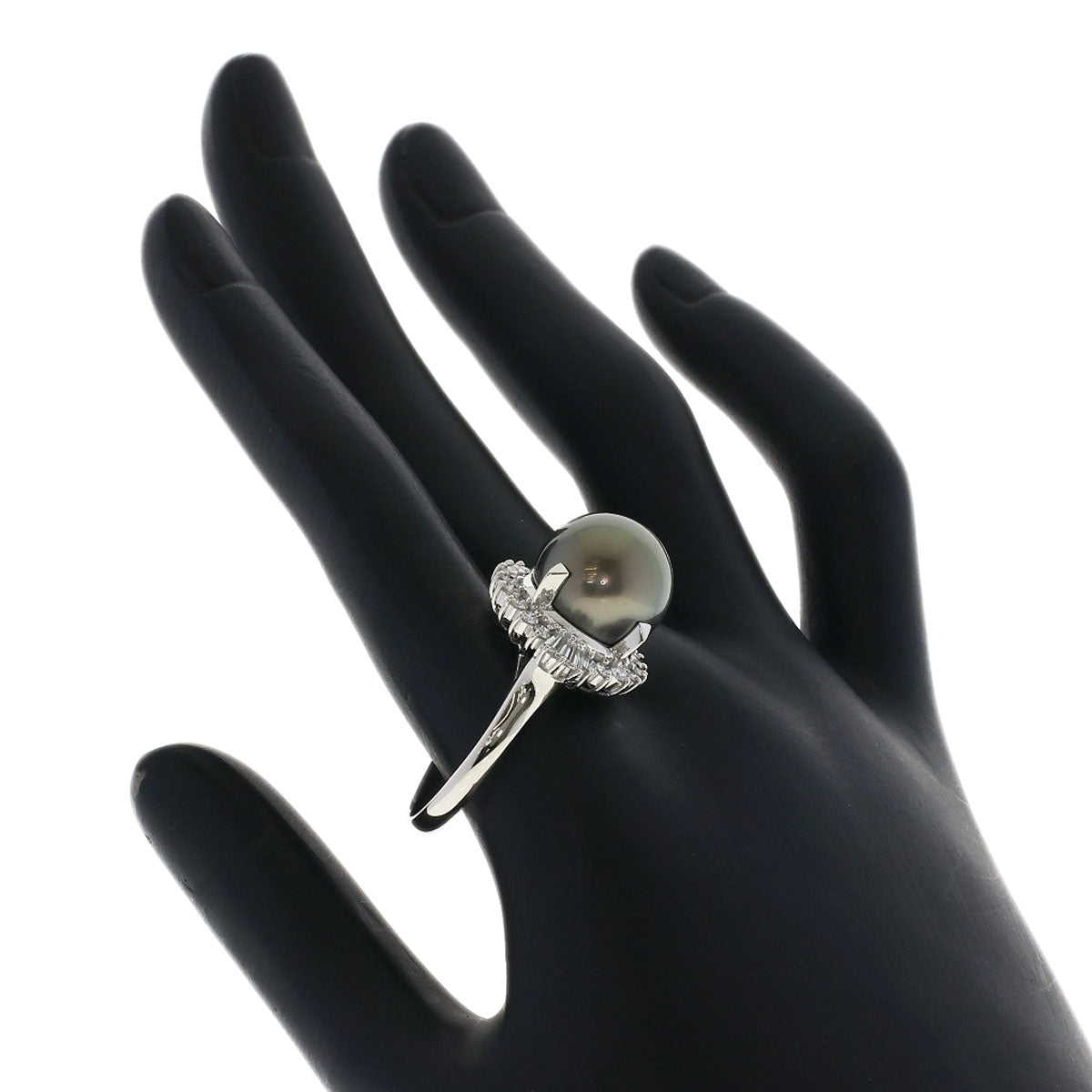 TASAKI Black Pearl Pearl Diamond Ring Platinum PT900 Ladies [Used]