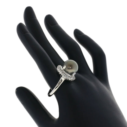 TASAKI Black Pearl Pearl Diamond Ring Platinum PT900 Ladies [Used]