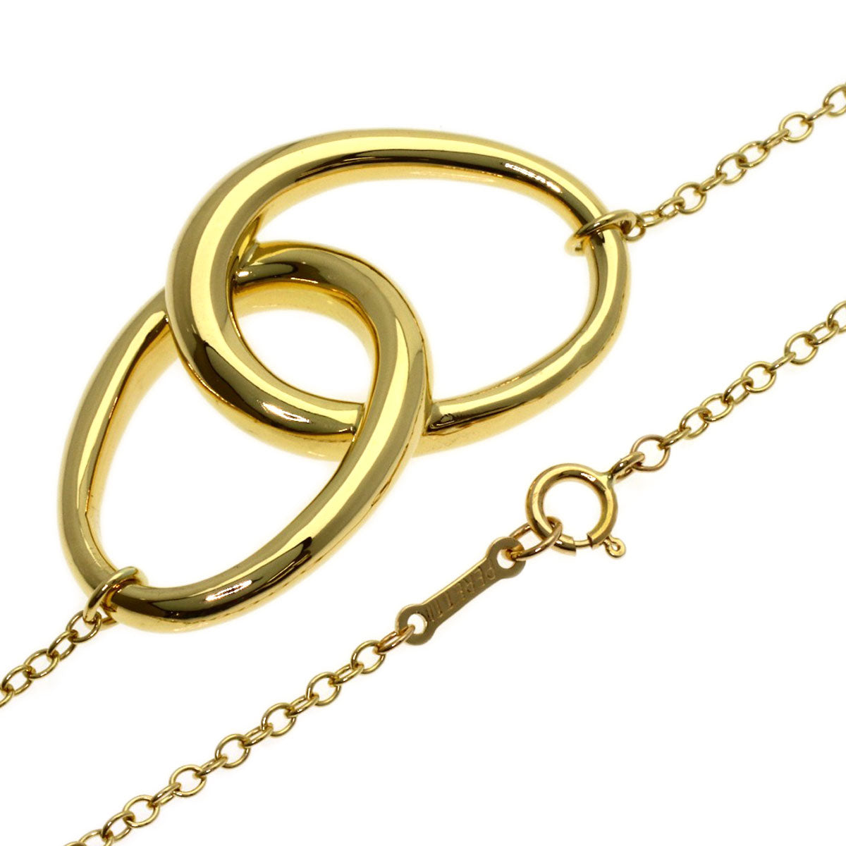 TIFFANY&Co. Double Loop Medium Necklace K18 Yellow Gold Ladies [Used]