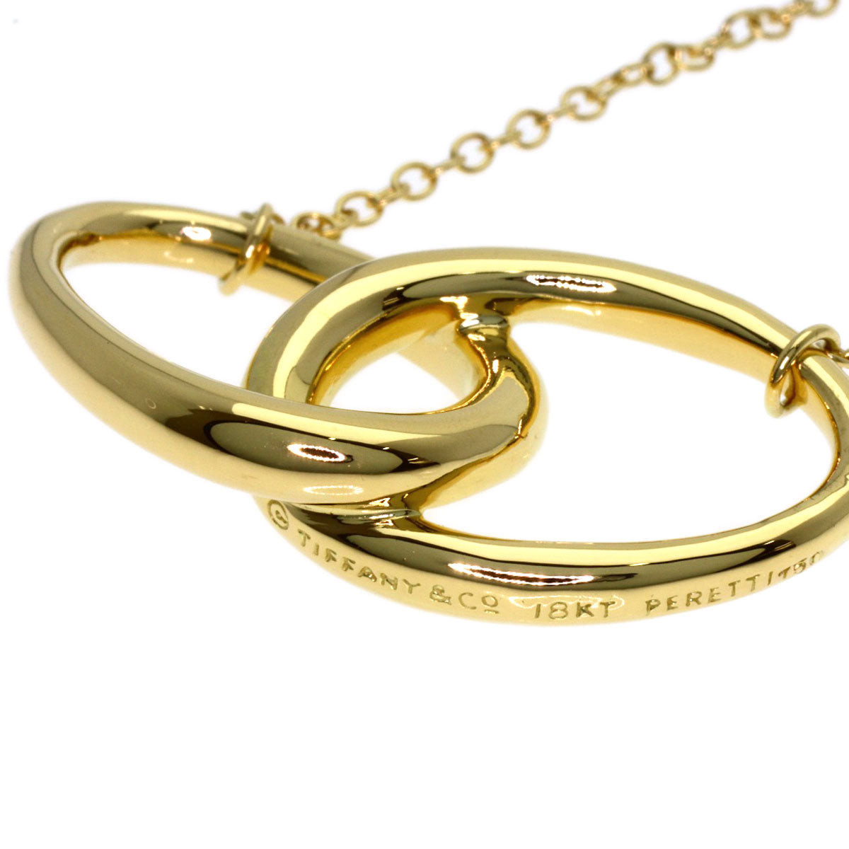 TIFFANY&Co. Double Loop Medium Necklace K18 Yellow Gold Ladies [Used]