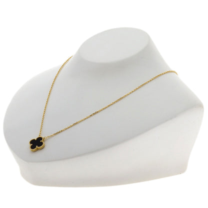 Van Cleef & Arpels Vintage Alhambra Onyx Necklace K18 Yellow Gold Ladies [Used]
