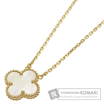 Van Cleef & Arpels Vintage Alhambra white shell Necklace K18 Yellow Gold Ladies [Used]