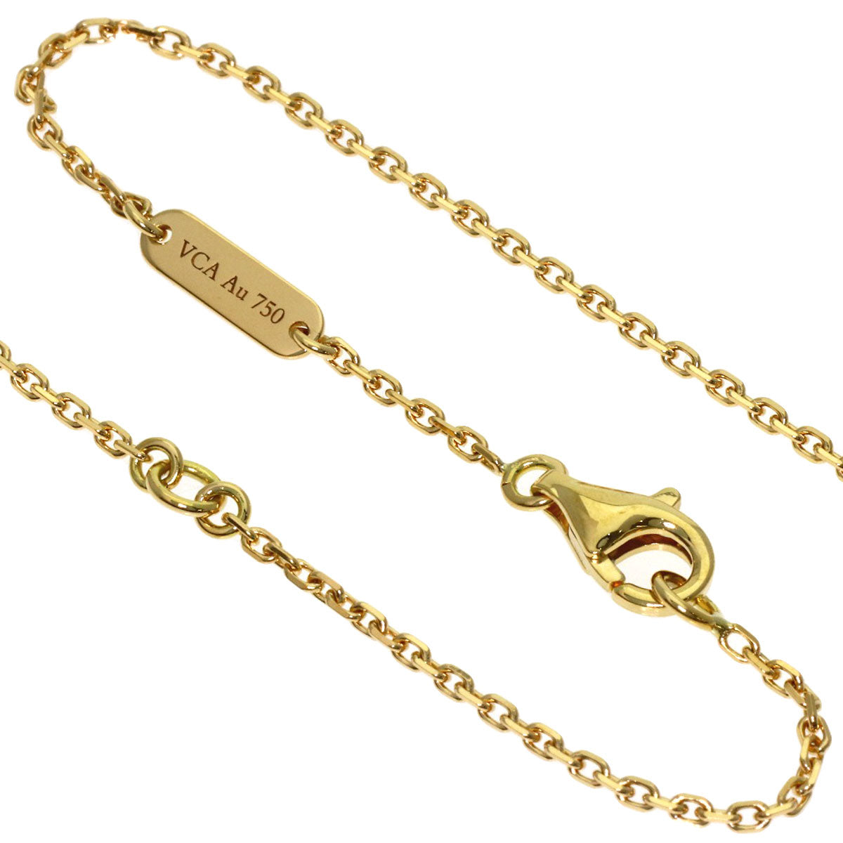 Van Cleef & Arpels Vintage Alhambra white shell Necklace K18 Yellow Gold Ladies [Used]