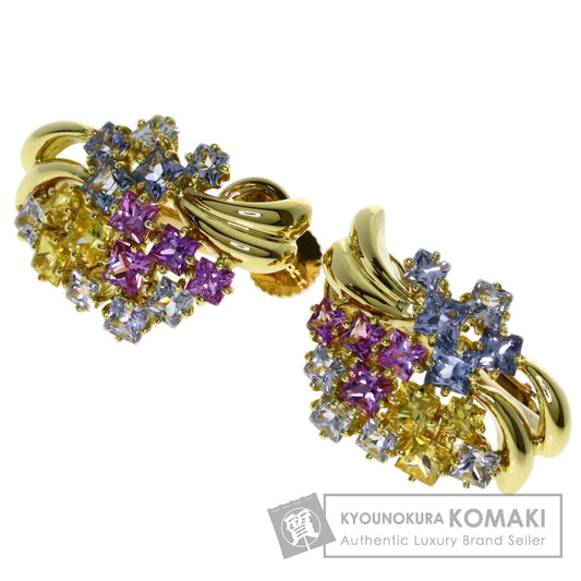 Jeunet Multi sapphire Earring K18 Yellow Gold Ladies [Used]