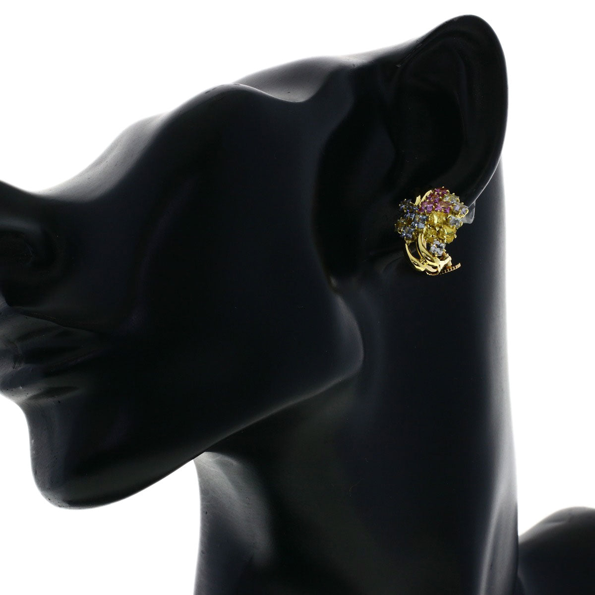 Jeunet Multi sapphire Earring K18 Yellow Gold Ladies [Used]
