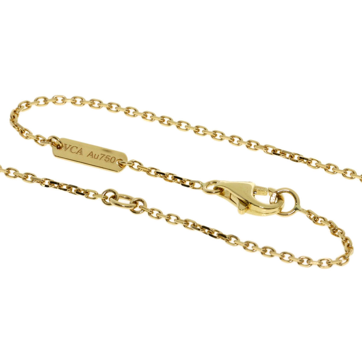 Van Cleef & Arpels Vintage Alhambra Onyx Necklace K18 Yellow Gold Ladies [Used]