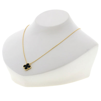 Van Cleef & Arpels Vintage Alhambra Onyx Necklace K18 Yellow Gold Ladies [Used]