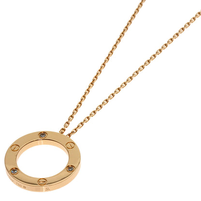 CARTIER Love Circle 3P Diamond Necklace K18 Pink Gold Ladies [Used]