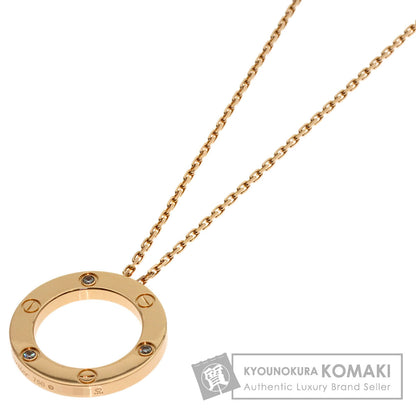 CARTIER Love Circle 3P Diamond Necklace K18 Pink Gold Ladies [Used]