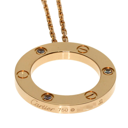 CARTIER Love Circle 3P Diamond Necklace K18 Pink Gold Ladies [Used]
