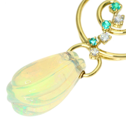 TASAKI Water Opal Tourmaline Diamond Necklace K18 Yellow Gold Ladies [Used]