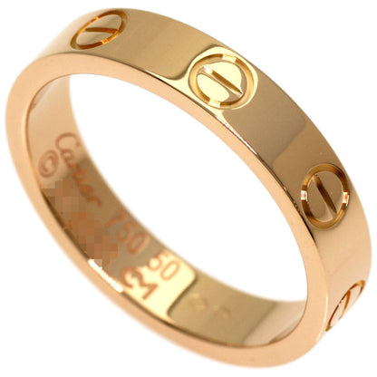CARTIER mini love ring #50 Ring K18 Pink Gold Ladies [Used]